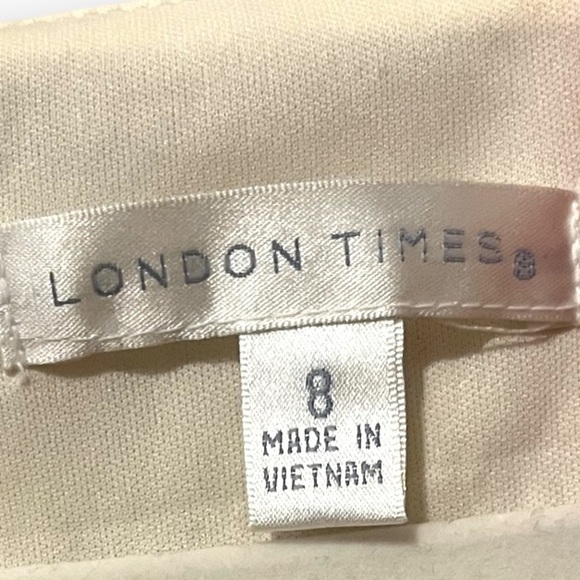 London Times Collection | Ivory Cream Crochet Lace Overay Shift Dress | Size 8 - Picture 7 of 7